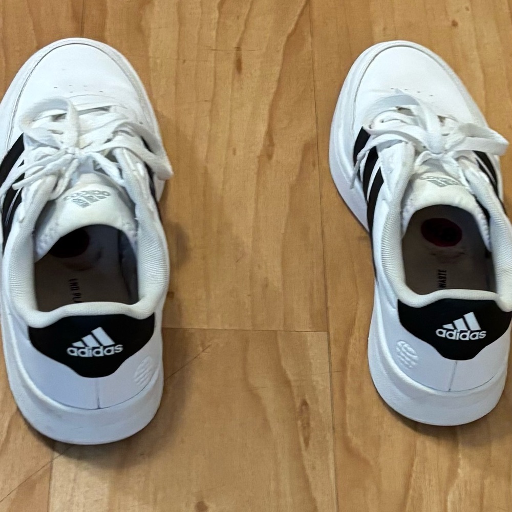 Adidas Classic White with Black Stripes Shoes - Picture 3 of 4